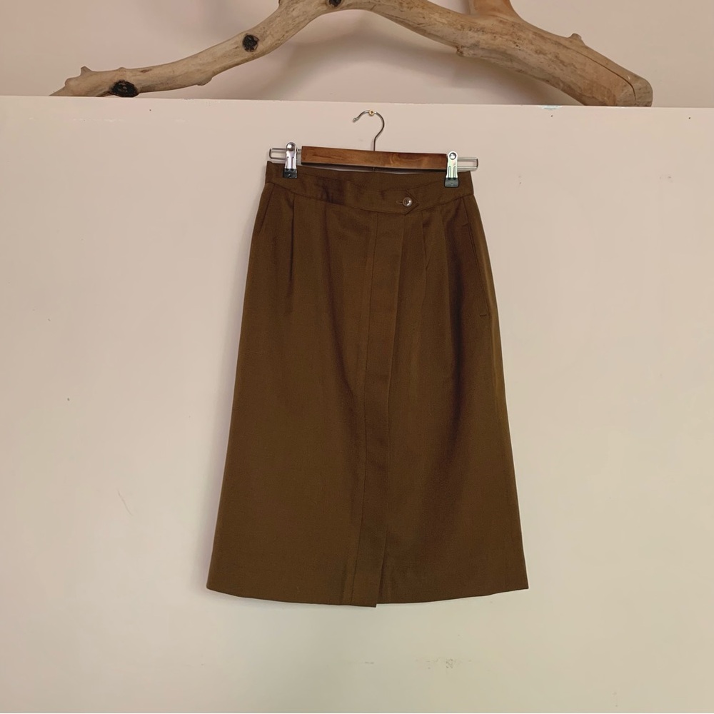 Vintage High Waist Button Front Skirt